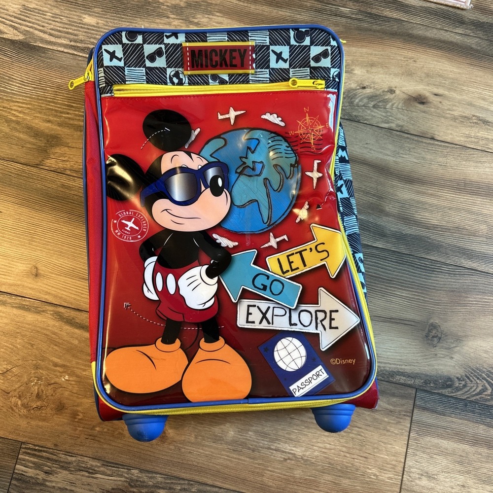 Disney Mickey Mouse Rolling Suitcase Luggage American Tourister 18" x 12" #S18